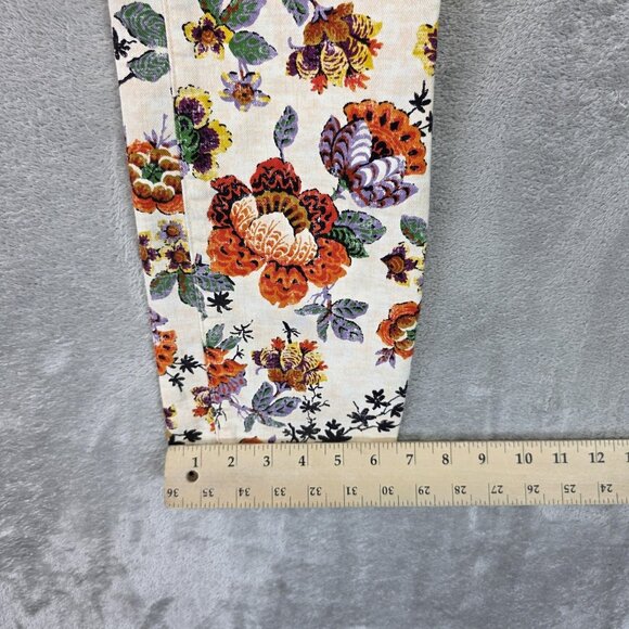 Pilcro High-Rise Cigarette Jeans Womens 27 Floral Print Skinny Stretch Denim - Picture 13 of 13